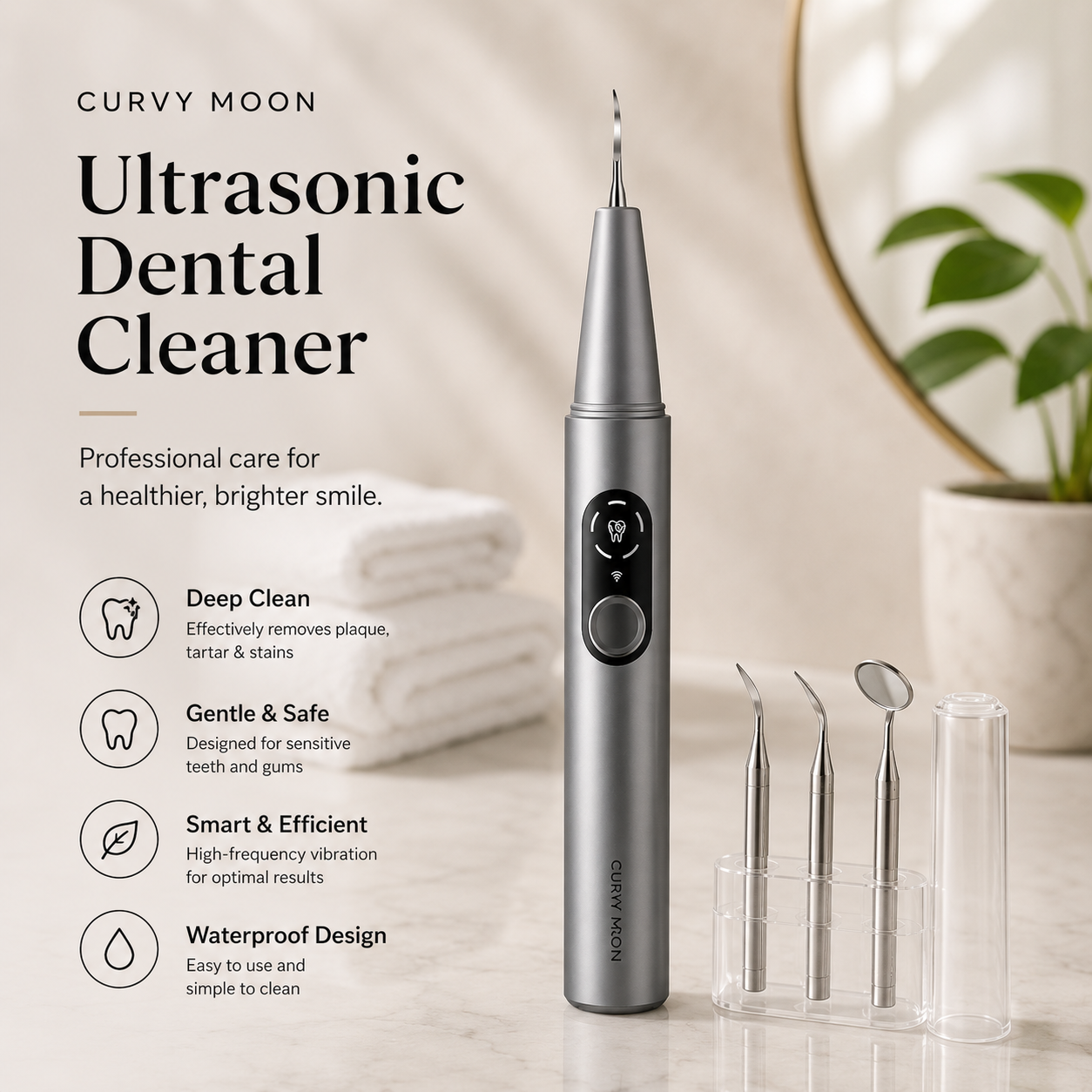 Curvy Moon Ultrasonic Dental Cleaner