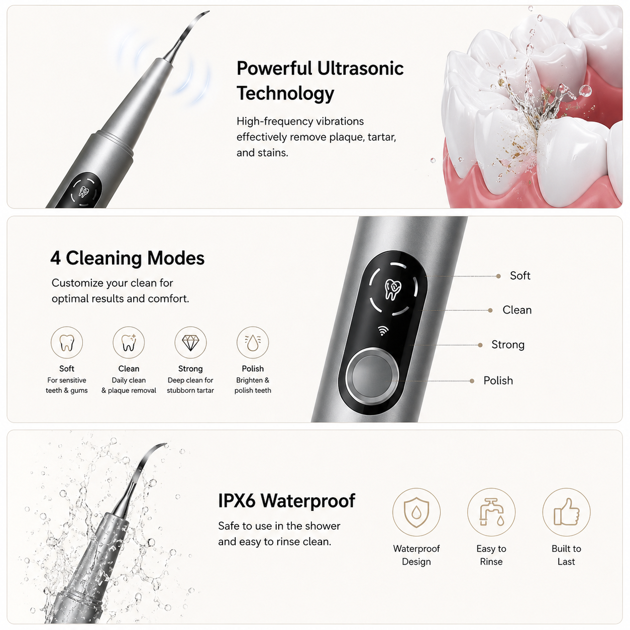 Curvy Moon Ultrasonic Dental Cleaner