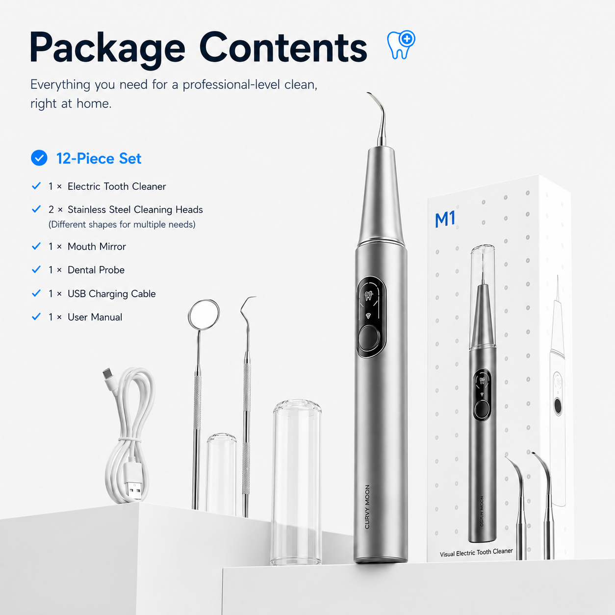 Curvy Moon Ultrasonic Dental Cleaner